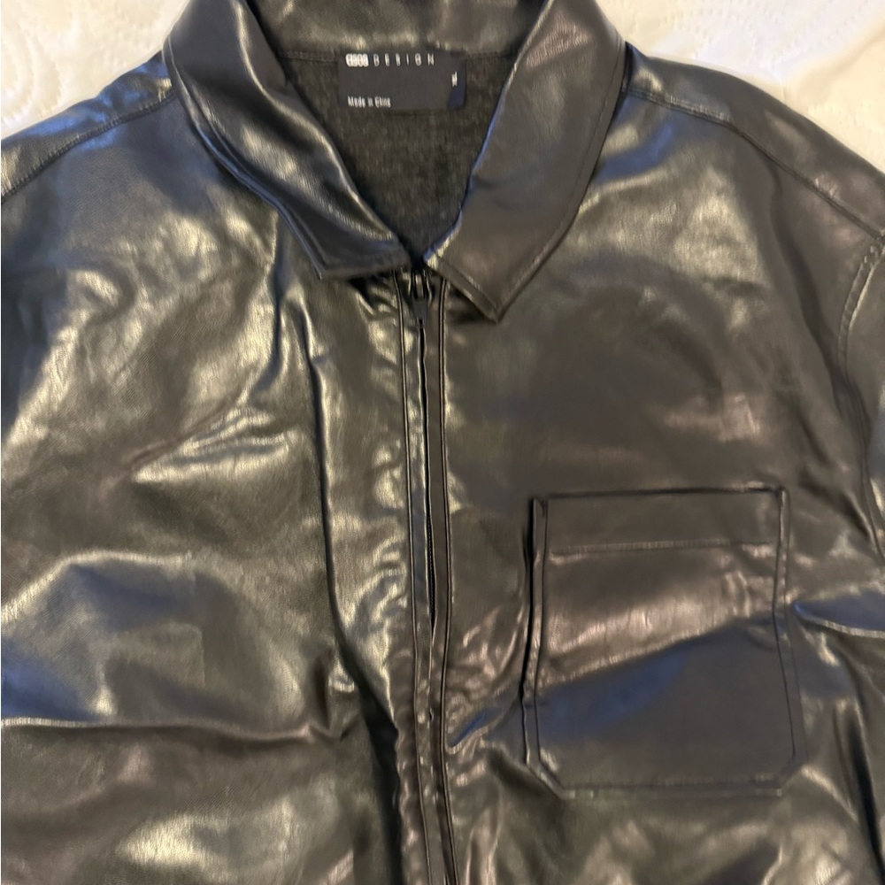 Black Faux Leather Jumpsuit - Picture 7 of 10